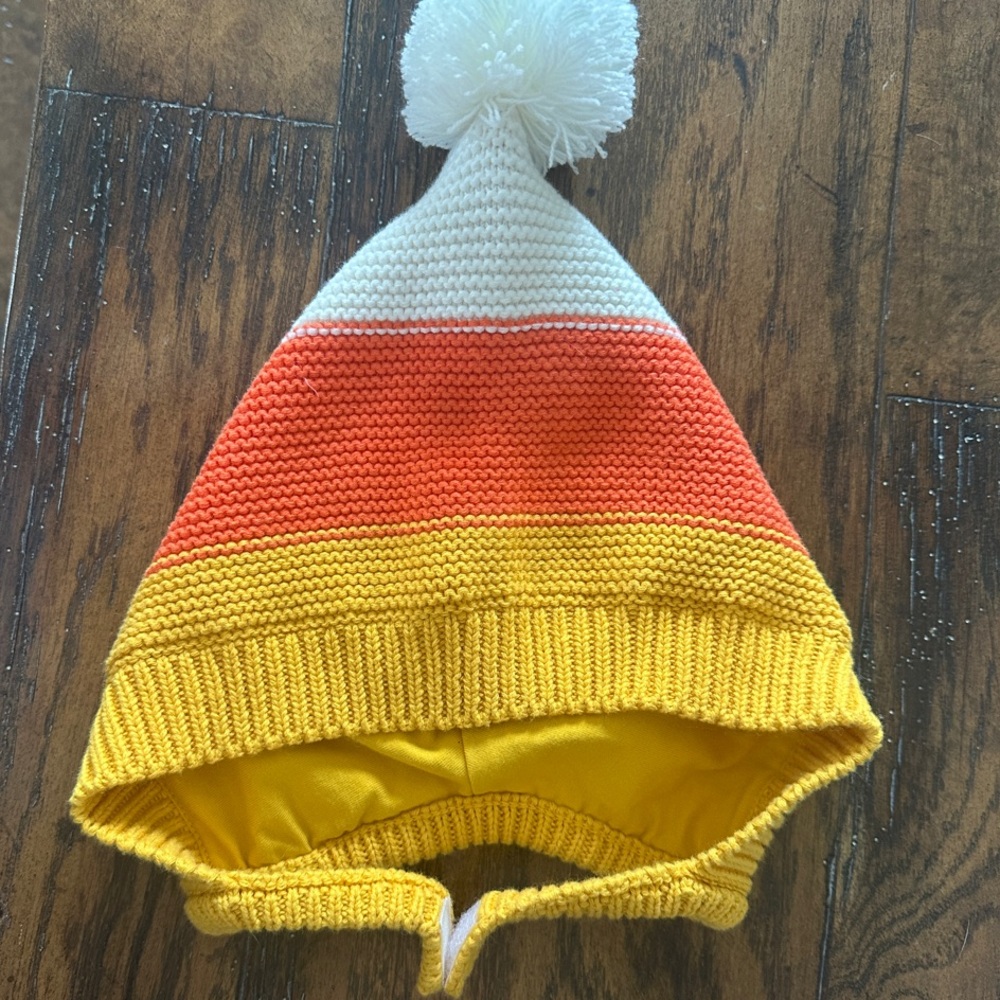Candy Corn Knit Pom Pom Hat